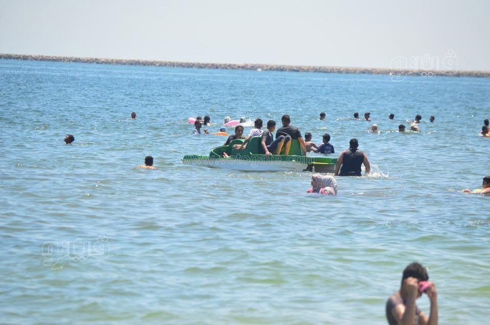 اقبال المواطنين على شاطيء بورسعيد
