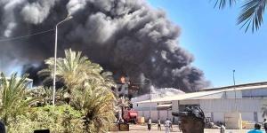 سحب دخان واستنفار شامل، إصابة 15 شخصًا بينهم ضباط إطفاء في حريق مصنع دهانات دمياط الجديدة